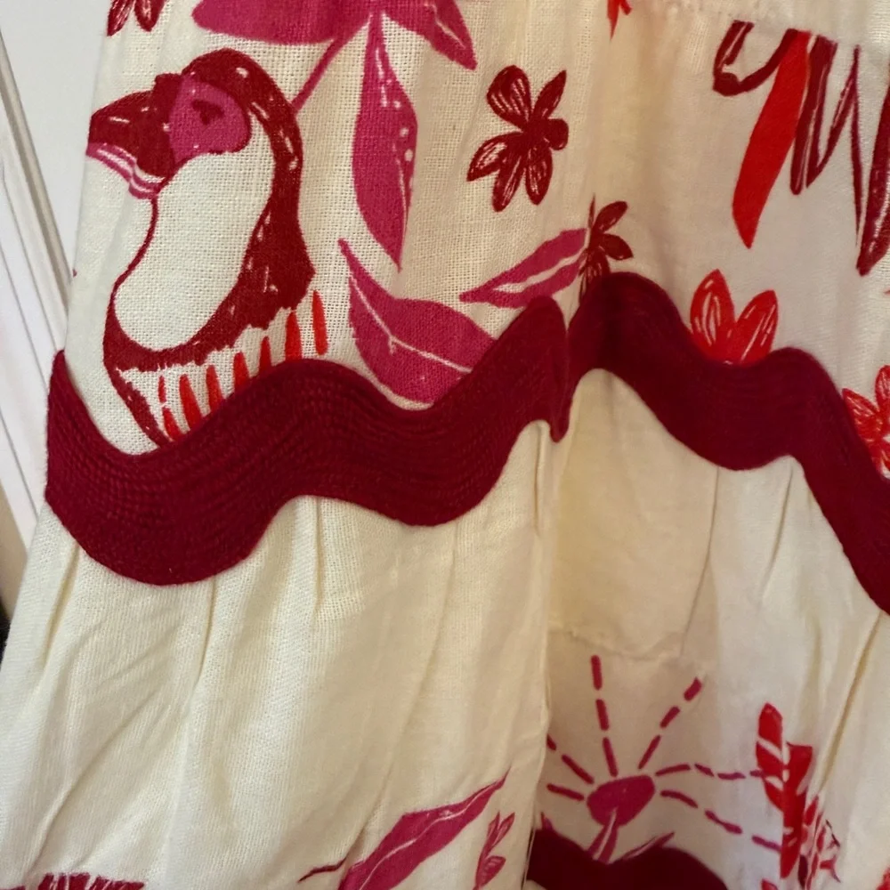 Caroline Constas Red and White Textured Fabric - Picture 8 of 9